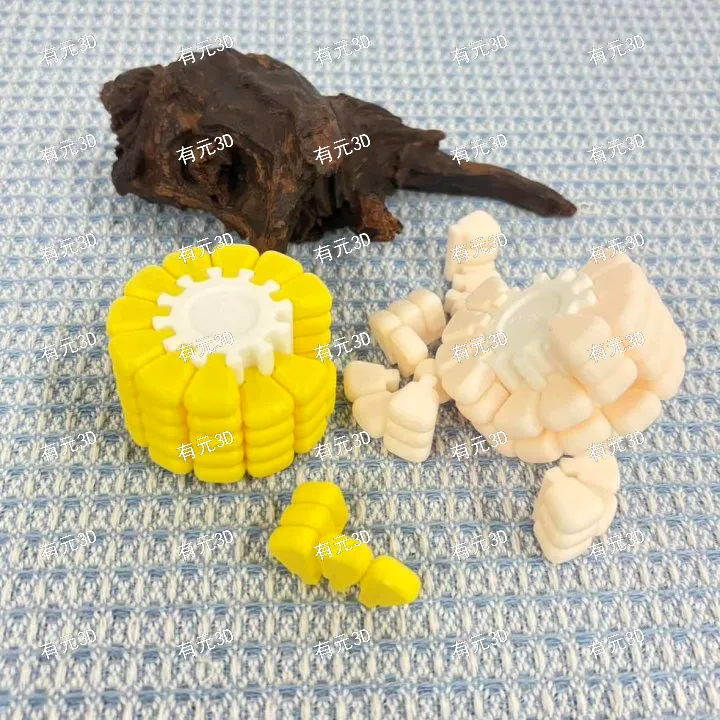 3D打印立体益智类玉米粒拼搭积木烧脑游戏（类似俄罗斯方块）