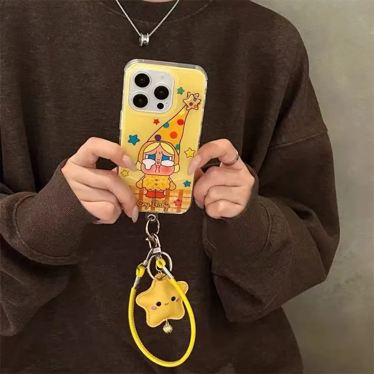 旋转星星哭娃适用iPhone17promax时尚苹果16手机壳可爱15少女心14