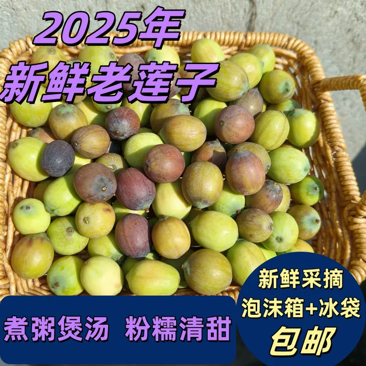 洪湖新鲜老莲子褐色莲子不带蓬乌莲子成熟老莲子2斤3斤4斤包邮