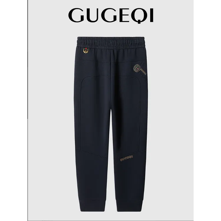 GUGEQI男士秋季针织休闲百搭休闲裤印花-8718