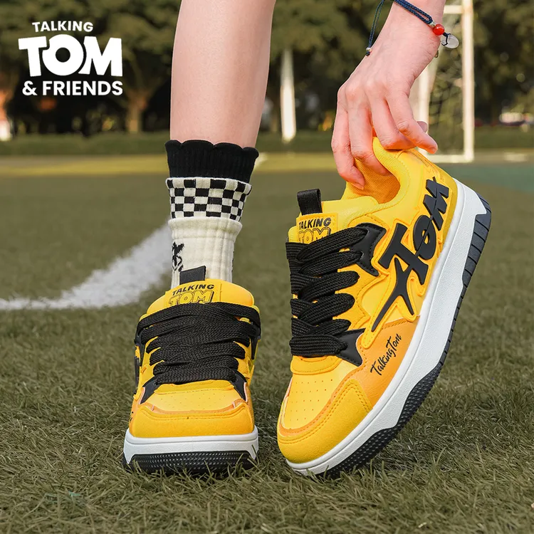 汤姆猫男士鞋子秋冬季电母黄潮牌高级设计板鞋时尚上班鞋子运动鞋