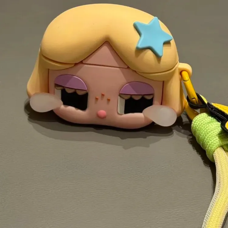星星哭娃硅胶耳机壳适用于苹果蓝牙airpods3/4耳机套少女可爱创意