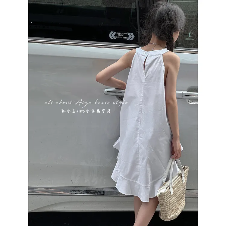 A8073原创韩国童装女童无袖上衣T恤2025夏装新款不规则背心上衣潮