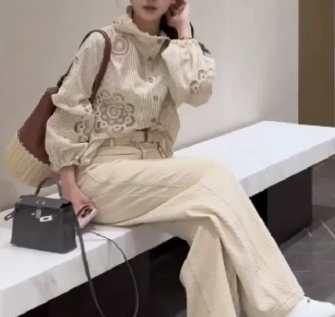 2025春季新款时尚女装爆款轻熟搭配网红连帽上衣裤子SVU5