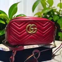 95新 GUCCI/古驰 红色相机包1187 9453