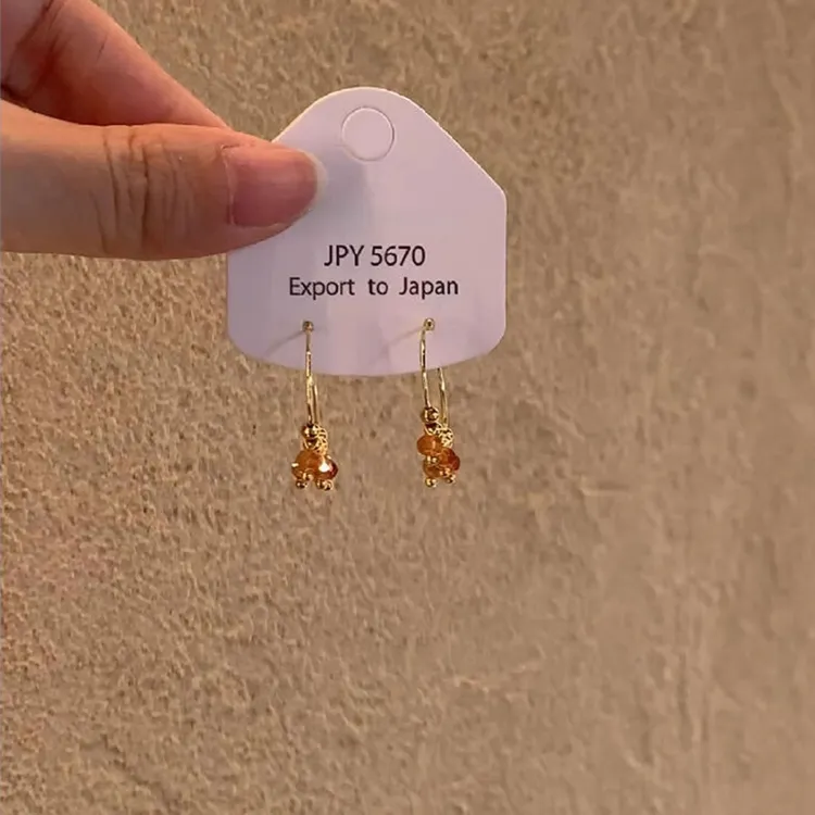 铜合金耳饰 复古咖色珠珠流苏耳环女时尚轻奢小众高级感秋冬耳饰