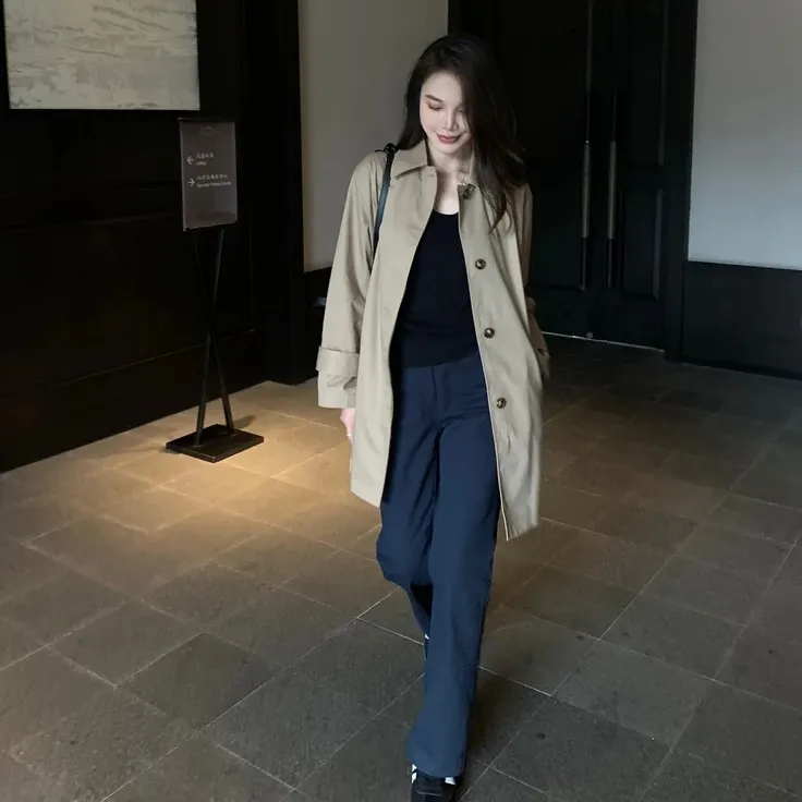 BW“卡姆登”滑铁卢切尔西轻便休闲大衣外套中长款卡其色风衣女