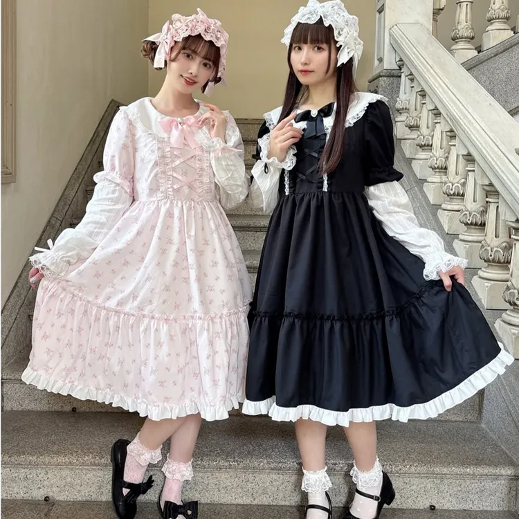 O3-2日单新品女士甜美可爱卡哇伊洛丽塔袖子可脱卸甜美连衣裙裙子