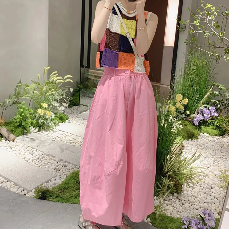 百搭气球裤套装女2025夏新款空气感藏肉显瘦高腰休闲高级感舒适裤