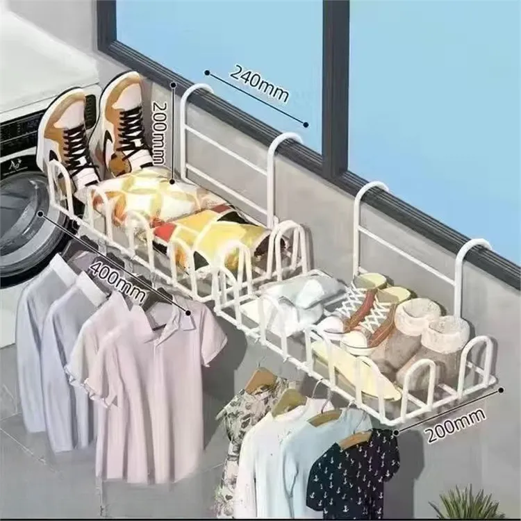 【晾鞋神器】晒鞋架阳台防盗窗护栏杆窗外碳钢金属制品晾晒架免打孔