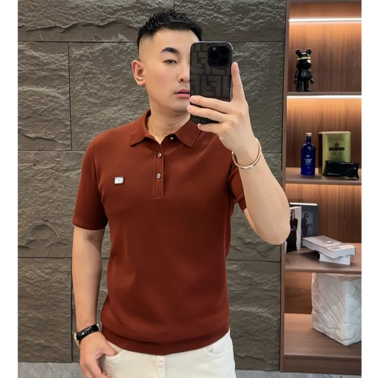 GCONE(福利)男士秋冬精纺100%美利诺绵羊毛高品质翻领短袖羊毛衫