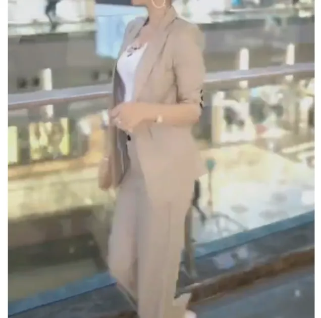 2024春季新款时尚女装网红潮流韩版洋气西装两件套气质知足oo