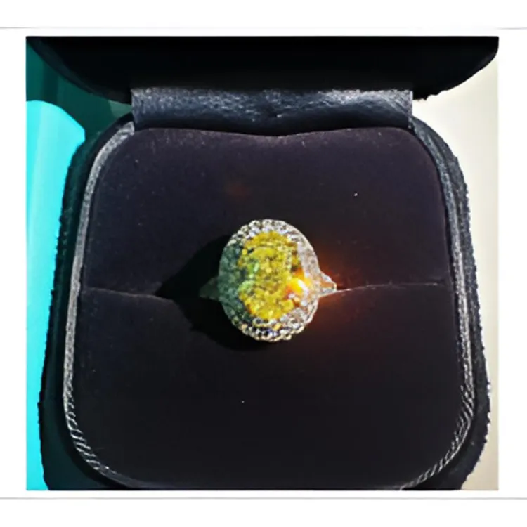 99新 Tiffany & Co./蒂芙尼 小花Jerry满钻戒指黄钻1.63克拉 EX47