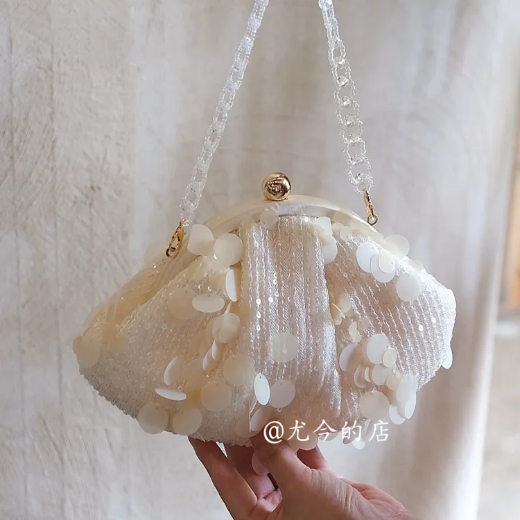 旗袍包复古仙女女夏手包小众中式贝壳包斜挎包包女款爆款2025新款