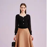 【晨粉专享价】25初秋修身通勤显瘦针织衫女式针织衫长袖女上装