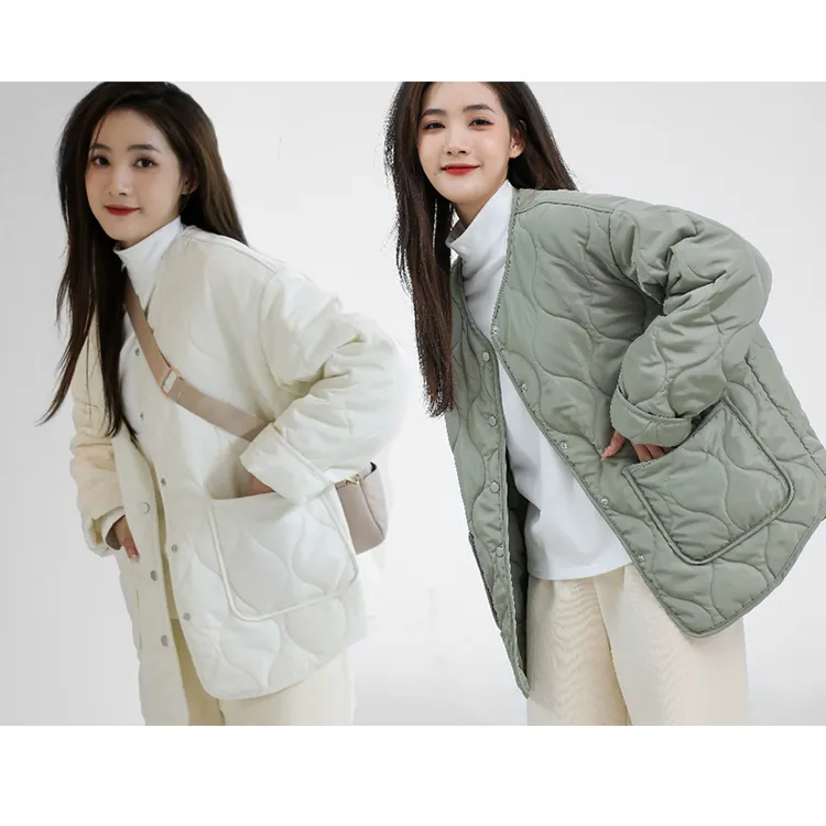 Ubase无领棉服2025冬季新款休闲宽松保暖百搭通勤时尚