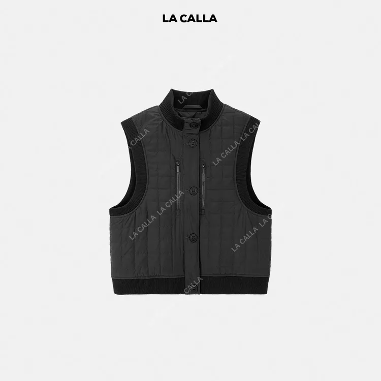 LA CALLA老钱智性华夫格夹棉叠穿马甲BL-AL6851