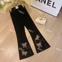 【蝴蝶飞舞】重工钉珠烫钻国风时尚休闲新中式国风牛仔裤K25