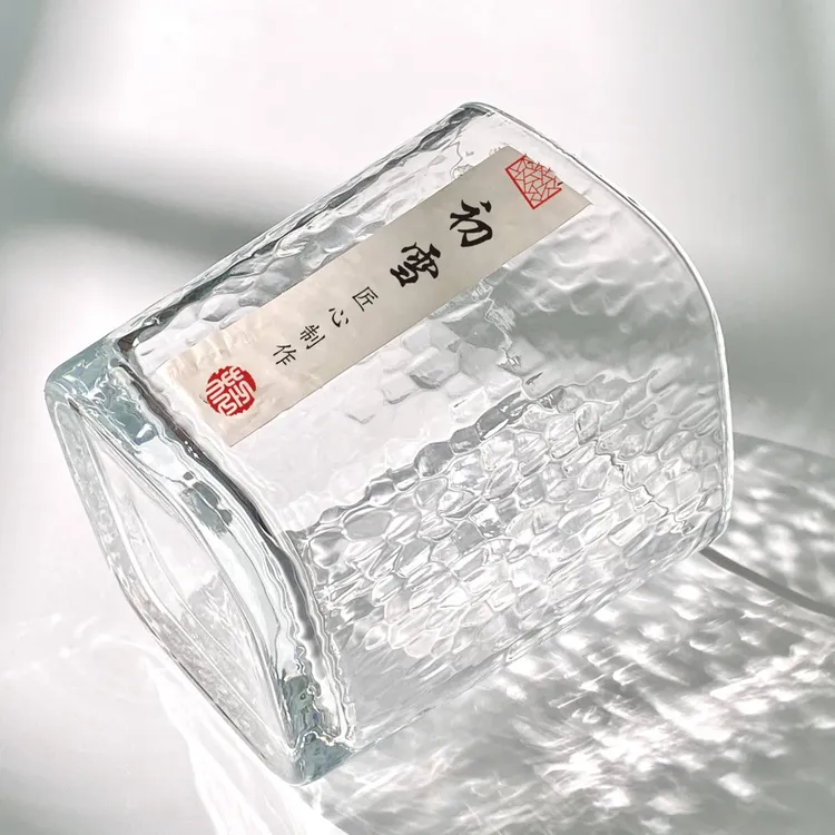 锤纹初雪玻璃杯透明无铅方形喝水杯威士忌杯子洋酒杯茶杯玻璃