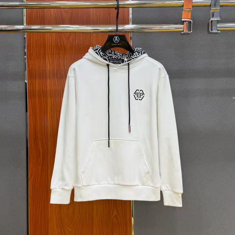 PLIPHPP PLEPN正品PP 秋冬双P云白高定修身男士休闲时尚连帽卫衣