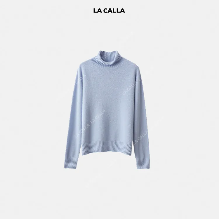 LA CALLA 100绵羊毛中领高领毛衣上衣WD25T26