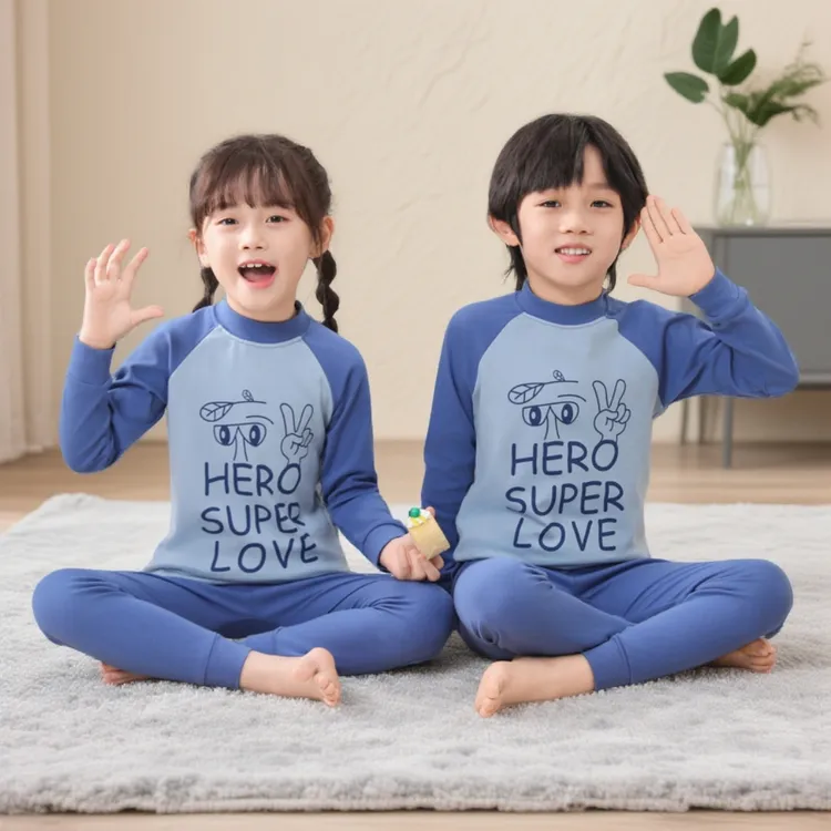 6周岁以上儿童秋衣秋裤男童纯棉保暖内衣宝全棉毛衫睡衣套装女童