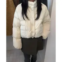 L-22932#FU#韩系简约氛围感立领字母标羽绒服外套（153g）（福利）