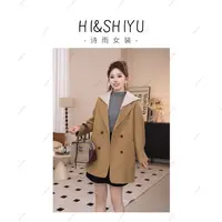 HISHIYU【金秋漫野】韩系复古时尚休闲假两件双面羊毛大衣BQZ8870