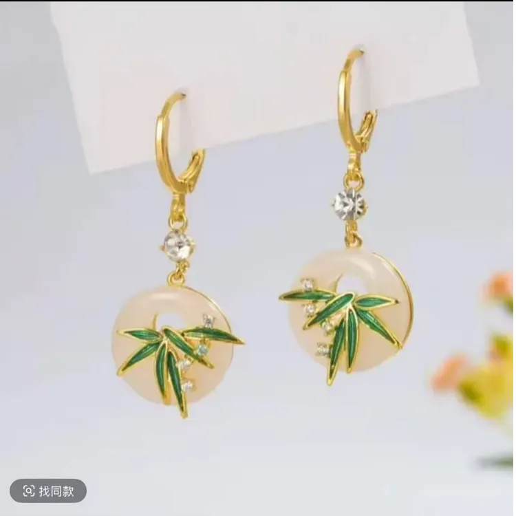 锌合金耳饰 R0R8复古白色植物花卉饰品耳环复古/宫廷时尚耳饰