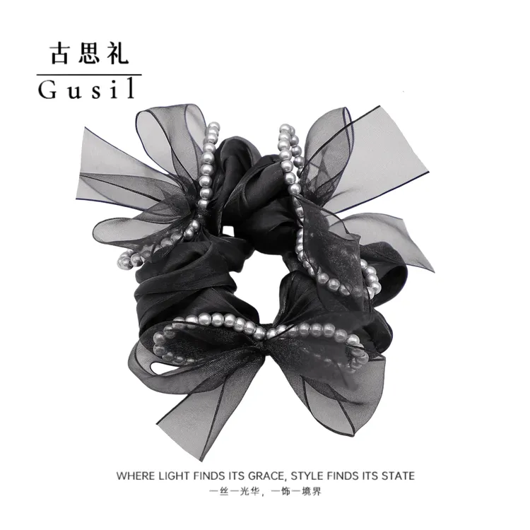古思礼温柔网纱精致蝴蝶结大肠发圈GS9457