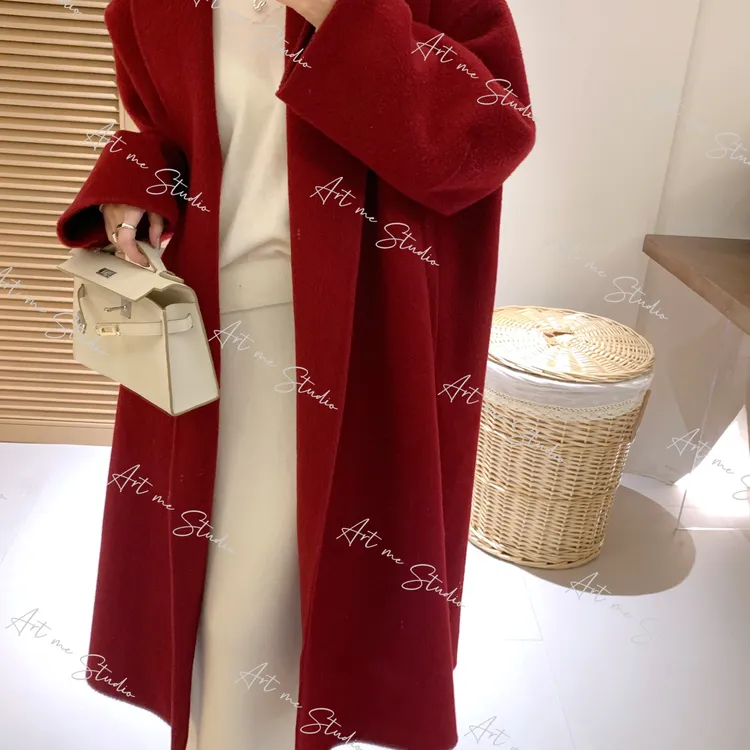 【ART ME】片式慵懒100绵羊毛复古滤镜廓形无扣开襟两色大衣w24674