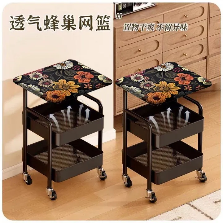 中古风小推车置物架可移动茶几零食客厅沙发边几边桌迷你床头桌子