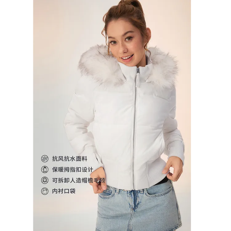 Hollister25秋冬新款美式Y2K短款拉链连帽棉服外套女装344-5061
