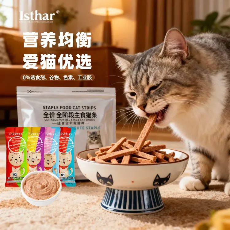 【跨境爆款】出口品质1袋1050g猫条餐包主食增肥发腮湿粮营养补水