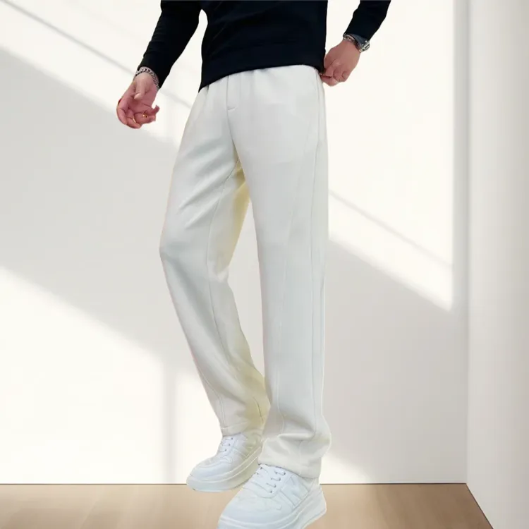 2025秋季高端垂感时尚潮流百搭轻奢舒适简约直筒休闲裤男装男士
