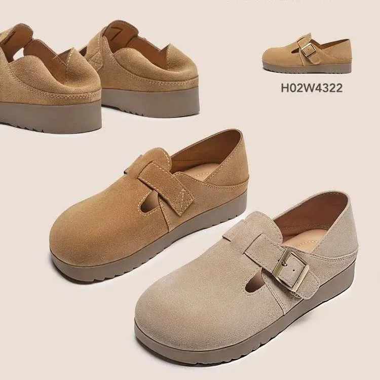 【热风专柜牛皮勃肯鞋】热风2024年秋季一脚蹬丑萌鞋H02W4322