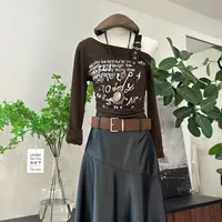【甜心狙击】美式辣妹风不规则修身显瘦上衣-6132
