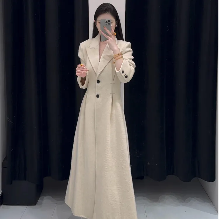 2025秋季新款时尚休闲简约风慵懒百搭宽松收腰显瘦修身型长款风衣