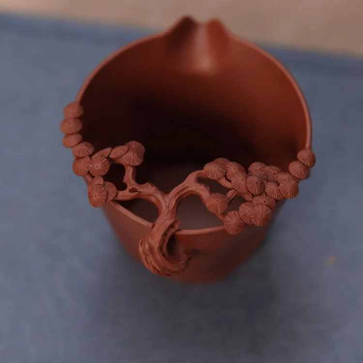 全手工原矿紫泥松桩公道杯创意分茶家用公杯茶具树桩公道杯纯手工