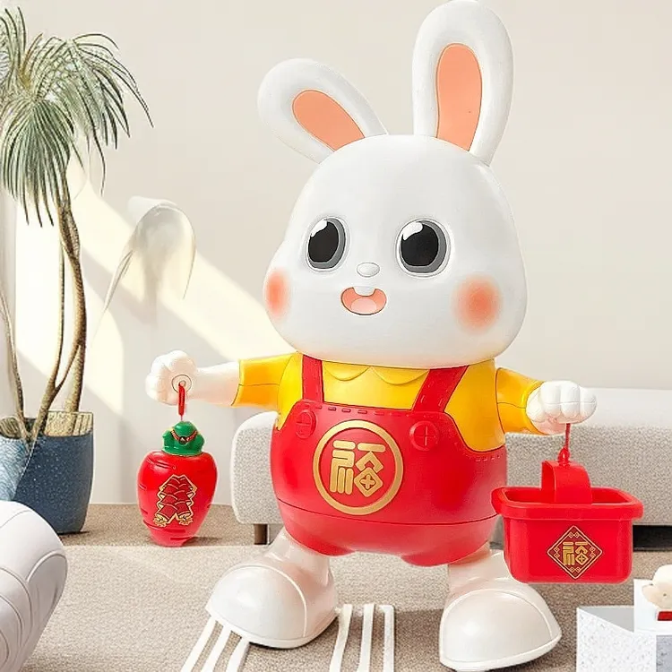 音乐灯光电动跳舞小福兔机器人儿童益智玩具钵钵鸡呆萌宝宝发光