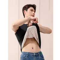8982-男（整片贴片）加厚羊毛保暖背心（深灰）