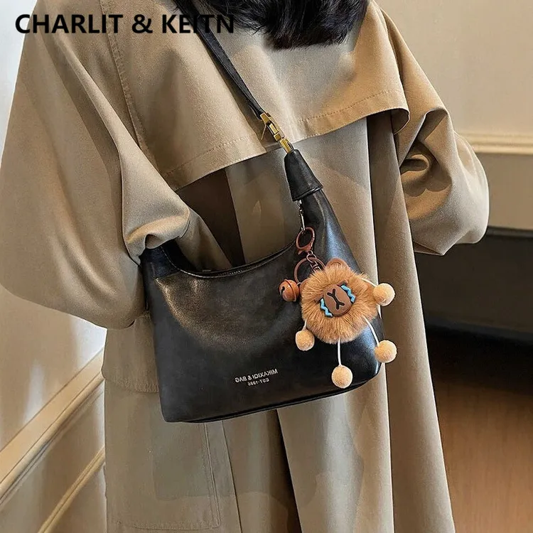 CHARLIT&KEITN真皮女士包包腋下女款2025新款手提包单肩斜挎小包