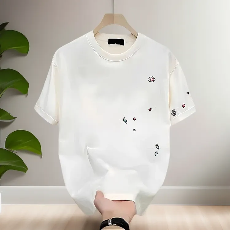 仓石一树重磅印花短袖T恤青年男生夏季宽松高品质休闲情侣款半袖