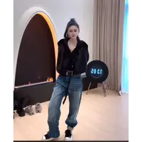 RUYIFASH设计款补丁修身拼接欧货牛仔裤