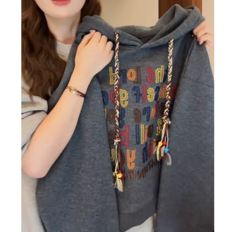 【彩色字母】2025秋冬季时尚百搭连帽长袖卫衣宽松显瘦LK2507471