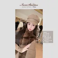 Innstudios「暖巧克力」满绒量暖冬贵气千金风显瘦咖啡色毛毛马甲