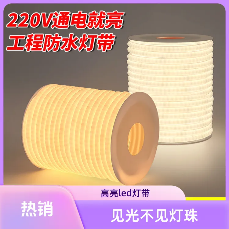 led高压灯带220V户外防水硅胶灯带屋檐室内吊顶家用线形氛围灯带