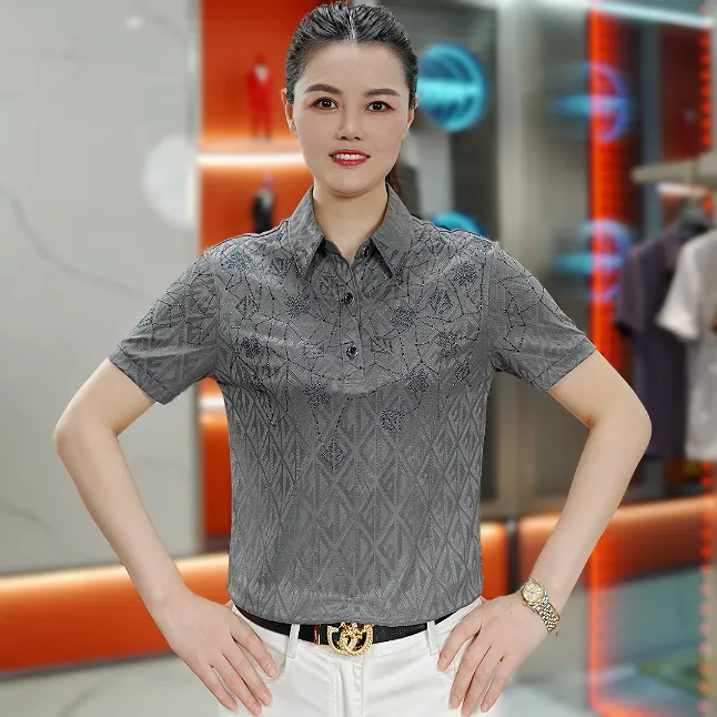 2025夏季新款男士时尚潮流烫钻免熨烫修身百搭高品质短袖 Polo衫