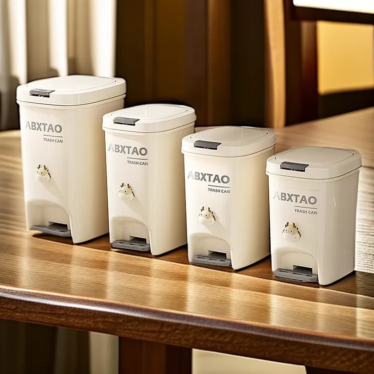 家用加大加厚垃圾桶卧室厨房客厅卫生间垃圾篓按压脚踩式带盖纸篓