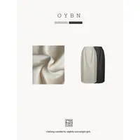 OYBN【伯爵夫人】微胖大码纯色高级感复古百搭中长款半身裙子
